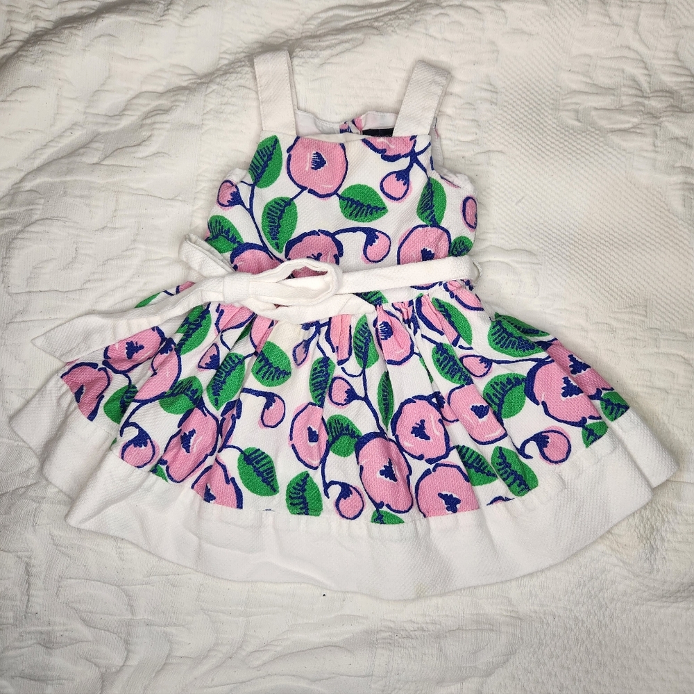 Tommy Hilfiger Floral Pink and Green Baby Dress size 6-9 months